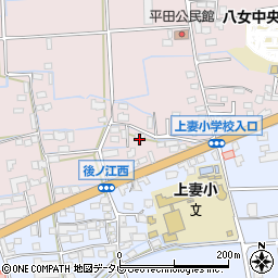 福岡県八女市平田564周辺の地図