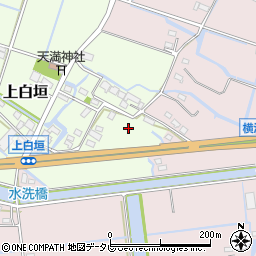 福岡県大木町（三潴郡）上白垣周辺の地図