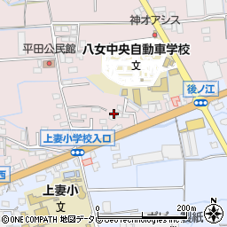 福岡県八女市平田531周辺の地図