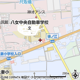 福岡県八女市平田389周辺の地図