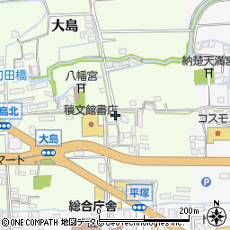 福岡県八女市大島周辺の地図