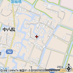 福岡県大川市中八院周辺の地図
