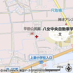 福岡県八女市平田401周辺の地図