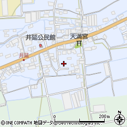 福岡県八女市井延周辺の地図