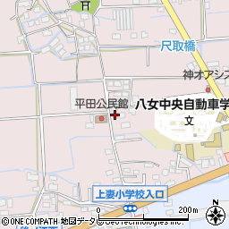 福岡県八女市平田401-4周辺の地図