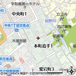 愛媛県宇和島市本町追手周辺の地図