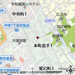 愛媛県宇和島市本町追手周辺の地図