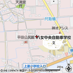 福岡県八女市平田410周辺の地図