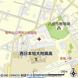 全国農業協同組合連合会福岡県本部　八女自動車農機整備工場周辺の地図