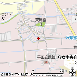福岡県八女市平田298-13周辺の地図