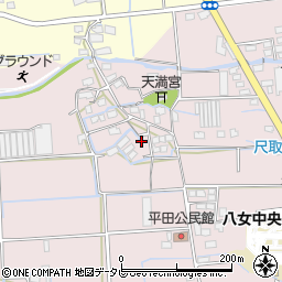 福岡県八女市平田291-11周辺の地図