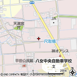 福岡県八女市平田342周辺の地図