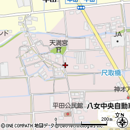 福岡県八女市平田337周辺の地図