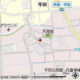 福岡県八女市平田291周辺の地図