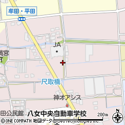 福岡県八女市平田326周辺の地図