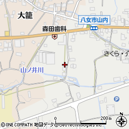 福岡県八女市山内24-3周辺の地図