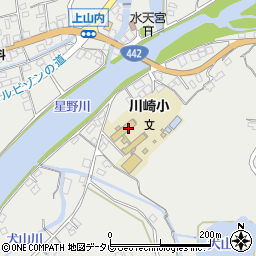 八女市川崎小学校　区学童保育所周辺の地図