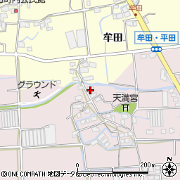 福岡県八女市平田180周辺の地図