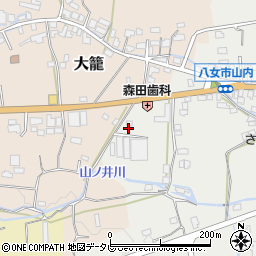 福岡県八女市山内21-1周辺の地図