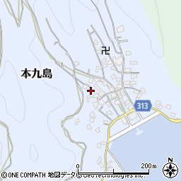 愛媛県宇和島市本九島1716周辺の地図