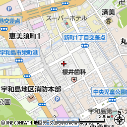 愛媛県宇和島市新町周辺の地図