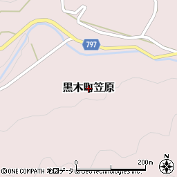 福岡県八女市黒木町笠原周辺の地図