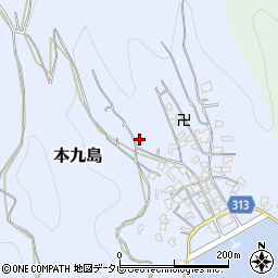 愛媛県宇和島市本九島1693周辺の地図