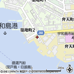 愛媛県漁業協同組合　宇和島支所製氷部周辺の地図