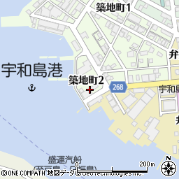 宇和島魚市場周辺の地図