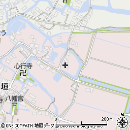 福岡県大川市下白垣周辺の地図