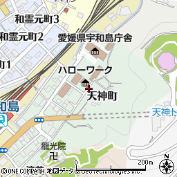 愛媛県宇和島市天神町周辺の地図