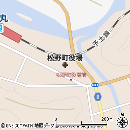 愛媛県北宇和郡松野町周辺の地図