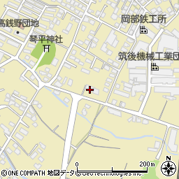 福岡県筑後市熊野1240-11周辺の地図