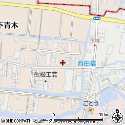 福岡県大川市下青木210周辺の地図