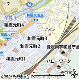 愛媛県宇和島市和霊元町3丁目周辺の地図