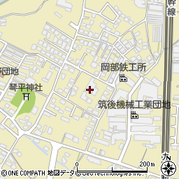 福岡県筑後市熊野1240-42周辺の地図