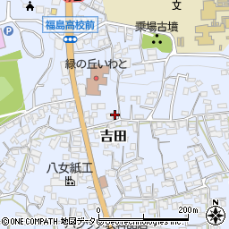 福岡県八女市吉田周辺の地図
