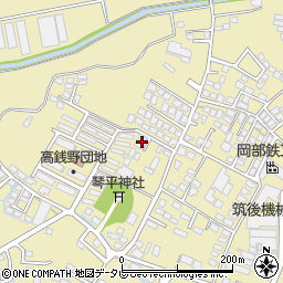 福岡県筑後市熊野1131-2周辺の地図