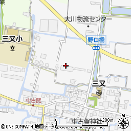 福岡県大川市中古賀周辺の地図