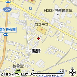 福岡県筑後市熊野138-36周辺の地図