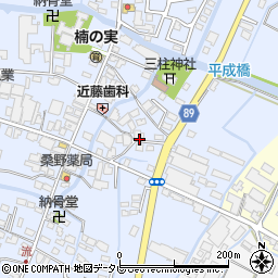 福岡県筑後市西牟田3740周辺の地図