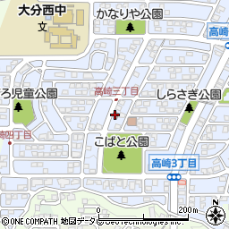 大分高崎郵便局周辺の地図
