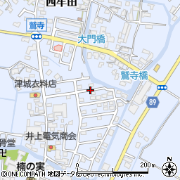 福岡県筑後市西牟田周辺の地図
