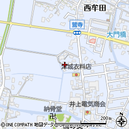 福岡県筑後市西牟田1881周辺の地図