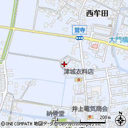 福岡県筑後市西牟田1880周辺の地図