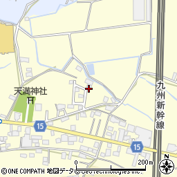 福岡県筑後市蔵数1077-15周辺の地図