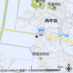 福岡県筑後市西牟田1869周辺の地図