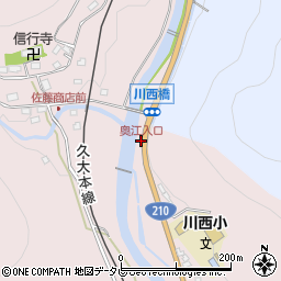 奥江入口周辺の地図
