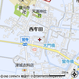 福岡県筑後市西牟田3887周辺の地図