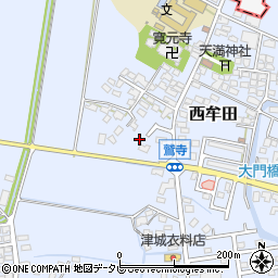 福岡県筑後市西牟田1858周辺の地図